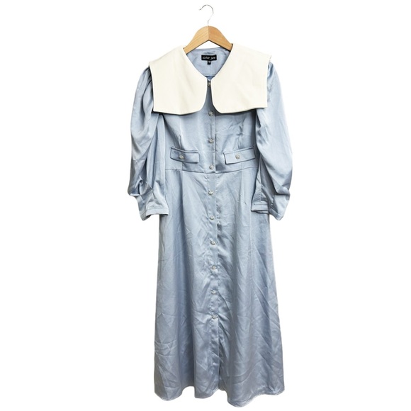 NWT Sister Jane Charm Collar Embellished Midi Dress Blue - Picture 2 of 8